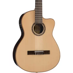 Discount ???? Lucero Lucero LFN200SCE Spruce/Rosewood Thinline Acoustic-Electric Classical Guitar ????