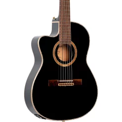 Discount ???? Ortega Ortega Performer Series RCE138-T4BK-L Thinline Acoustic Electric Nylon Guitar Black ????