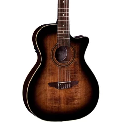 Best Sale ???? Luna Luna Art Vintage Nylon Acoustic-Electric Guitar Brown Burst ✨
