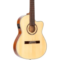Discount ???? Ortega Ortega RCE138-T4 Thinline Acoustic-Electric Nylon Guitar High Gloss Natural ✨